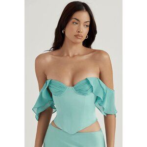 House of CB Isabella Jade Ruffle Sleeve Corset
